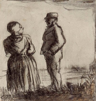 Farmer and His Wife in a Landscape by Theo van Doesburg